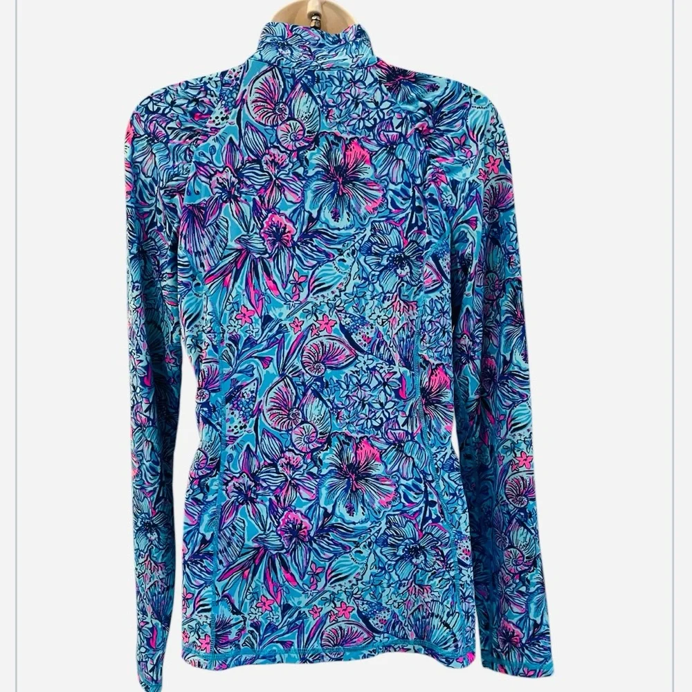 LILLY PULITZER JUSTINE HALF ZIP UPF 5
BREAKWATER BLUE SHELLS N BELLS M - Picture 5 of 11